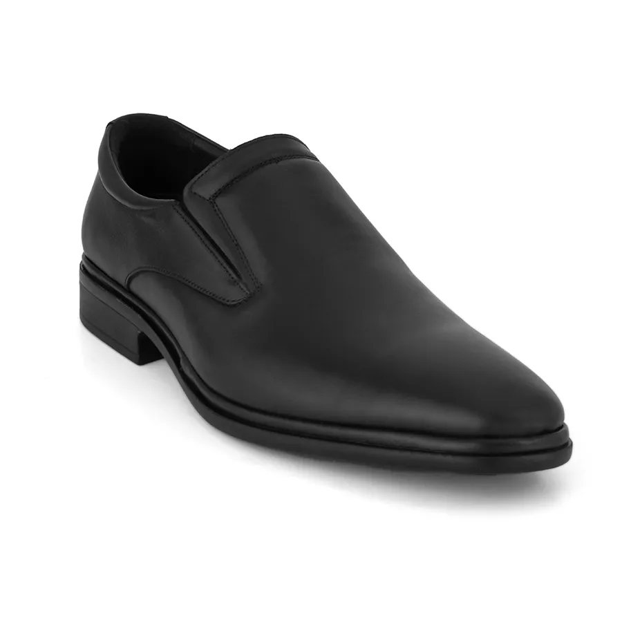 کفش چرم مردانه روزمره مشکی کد 033